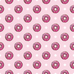 donut pattern fabric with circle 