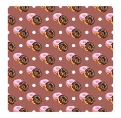 donut pattern fabric with circle 