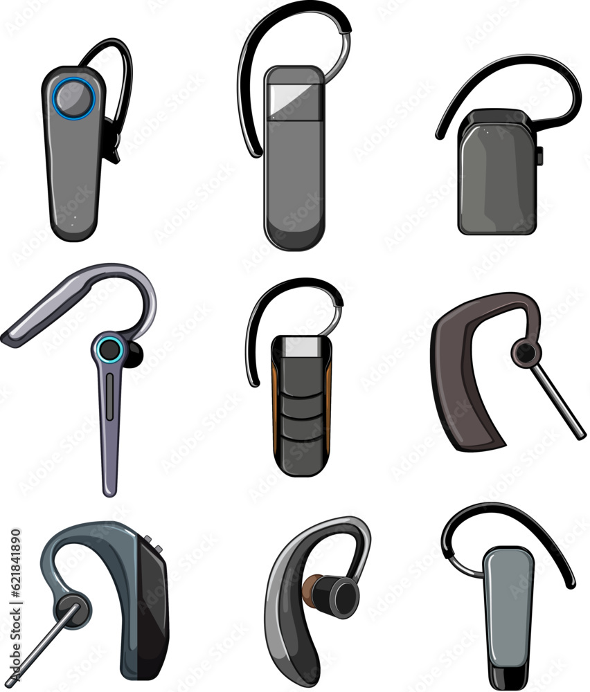 Canvas Prints headset audio set cartoon. headphones phone, call center, service support headset audio sign. isolated symbol vector illustration