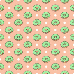 donut pattern fabric with circle 