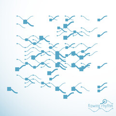 Abstract wavy lines rhythm pattern. Vector technical background, artistic graphic illustration.