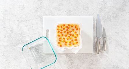 Candy corn fudge