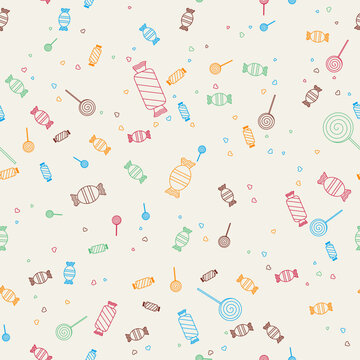 Candies Pattern Collection in Line Style