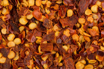 Pile of a crushed red pepper