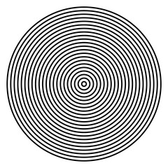 Concentric circles, circular geometric lines abstract pattern vector.