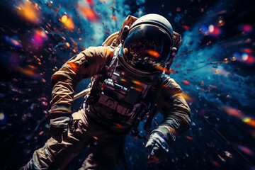Naklejka premium Astronauta en el espacio , IA generativa 