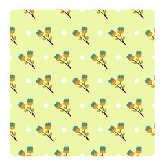 flower pattern fabric with circle 