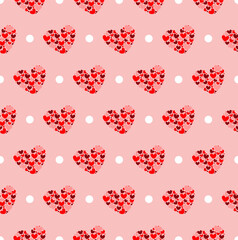 heart and circle fabric pattern 
