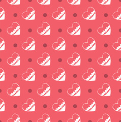 heart and circle fabric pattern 