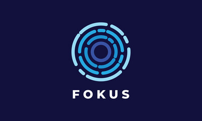 Logo vector circle line rounded concept power touch click branding stylish art button technology