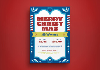 Blue Flat Design Christmas Flyer Layout