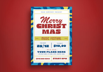 Blue Christmas Music Festival Flyer Layout