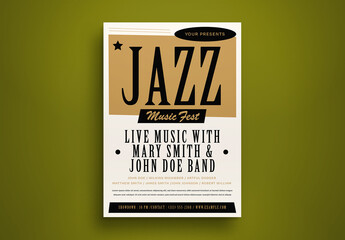 Brown Jazz Music Fest Flyer Layout