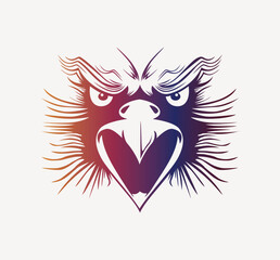 Hand drawn of Eagle head , Eagle mascot for t-shirt , Sport wear ,logo, emblem graphic, athletic apparel stamp.