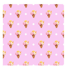 ice cream fabric pattern with circle 