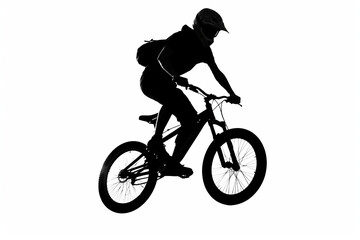 silhouette of a person riding a bike