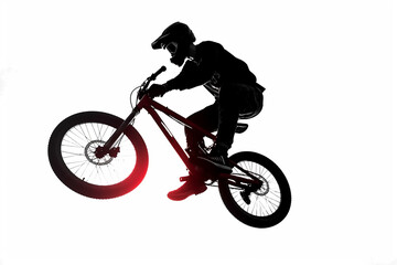 Obraz na płótnie Canvas silhouette of a person riding a bike