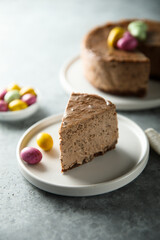 Homemade Easter chocolate cheesecake
