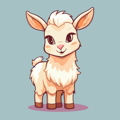 Cute Goat Cartoon Character: Perfect for Children's Farm-themed Designs and Educational Materials