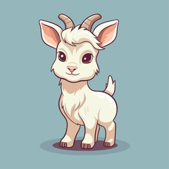 Cute Goat Cartoon Character: Perfect for Children's Farm-themed Designs and Educational Materials