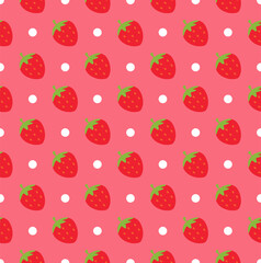 strawberry and circle fabric pattern 