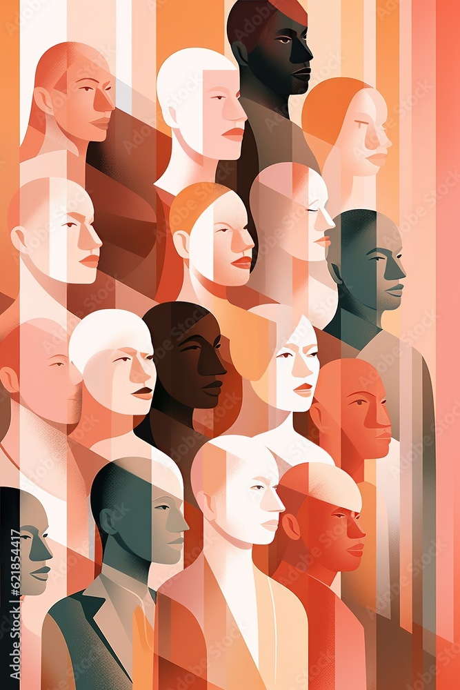 Poster a collection of individuals confronting one another in front of them