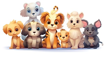 Cute cartoon animals, for baby room 