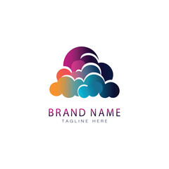  vector cloud colourful logo template