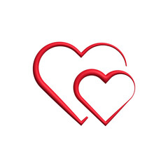 3d rendering Social Media Heart icon online social communication applications concept