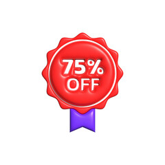 Discount labels and tag special offer red 3d rendering new offer tags badges