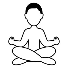 meditation, yoga, icon, line illustration  