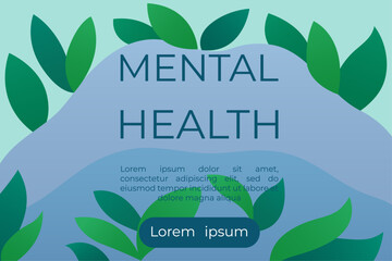 banner psychological health, psychology, plants, calming, meditation, example text  