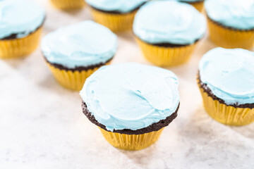 Unicorn rainbow chocolate cupcake