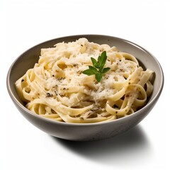 Fettuccine alfredo with parmesan cheese generative ai