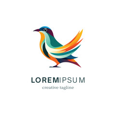 vector colorful bird illustration gradient