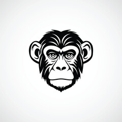 Vector monkey face logo design