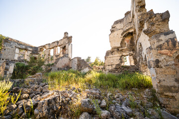 abandoned ghost town kayakoy in turkish