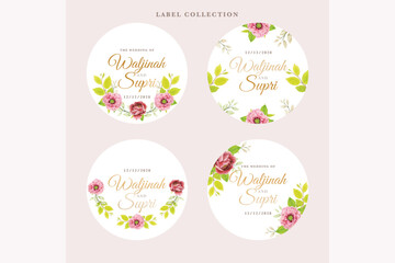 floral labels in flat design