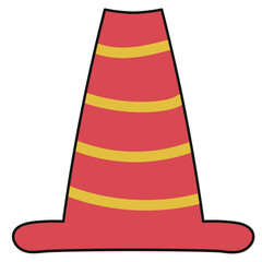Fototapeta na wymiar safety cone handdrawn vector illustration