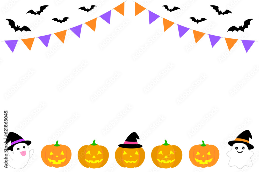 Wall mural halloween background with pumpkins