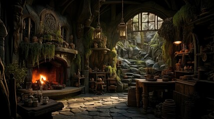 production still interior Bag End, The Hobbit