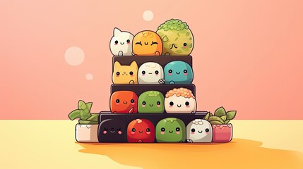 Obraz premium a bunch of sushi sitting on top of a table