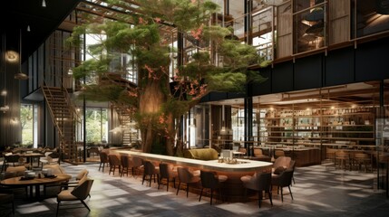 Interior design cafe japan