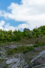 Fototapeta premium Balmhorn mountin cabin in Switzerland