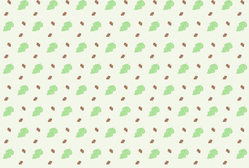 Autumn leaves pattern background - green and brown