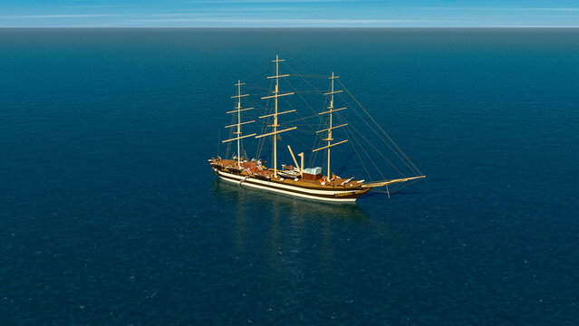 The Amerigo Vespucci is a tall ship of the Italian Navy (Marina Militare) named after the explorer Amerigo Vespucci. Its home port is La Spezia, Italy, and it is in use as a school ship. 3d