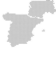 Map of the country of Spain with football soccer icons on a white background