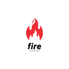 Red hot fire/fire flame or spicy food symbol flat vector icon for apps and websites