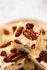 Homemade White Chocolate Cranberry Pecan Fudge