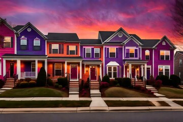 the view of well structured houses ai generated